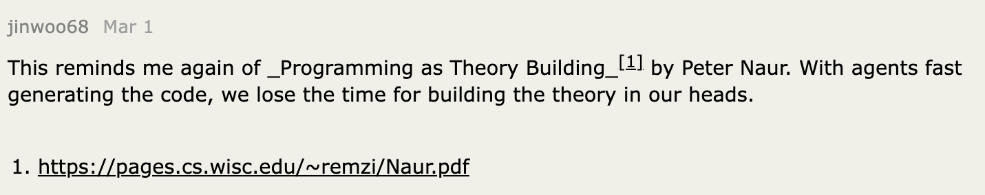 Comment rendering with parsed footnotes and cleaned-up formatting