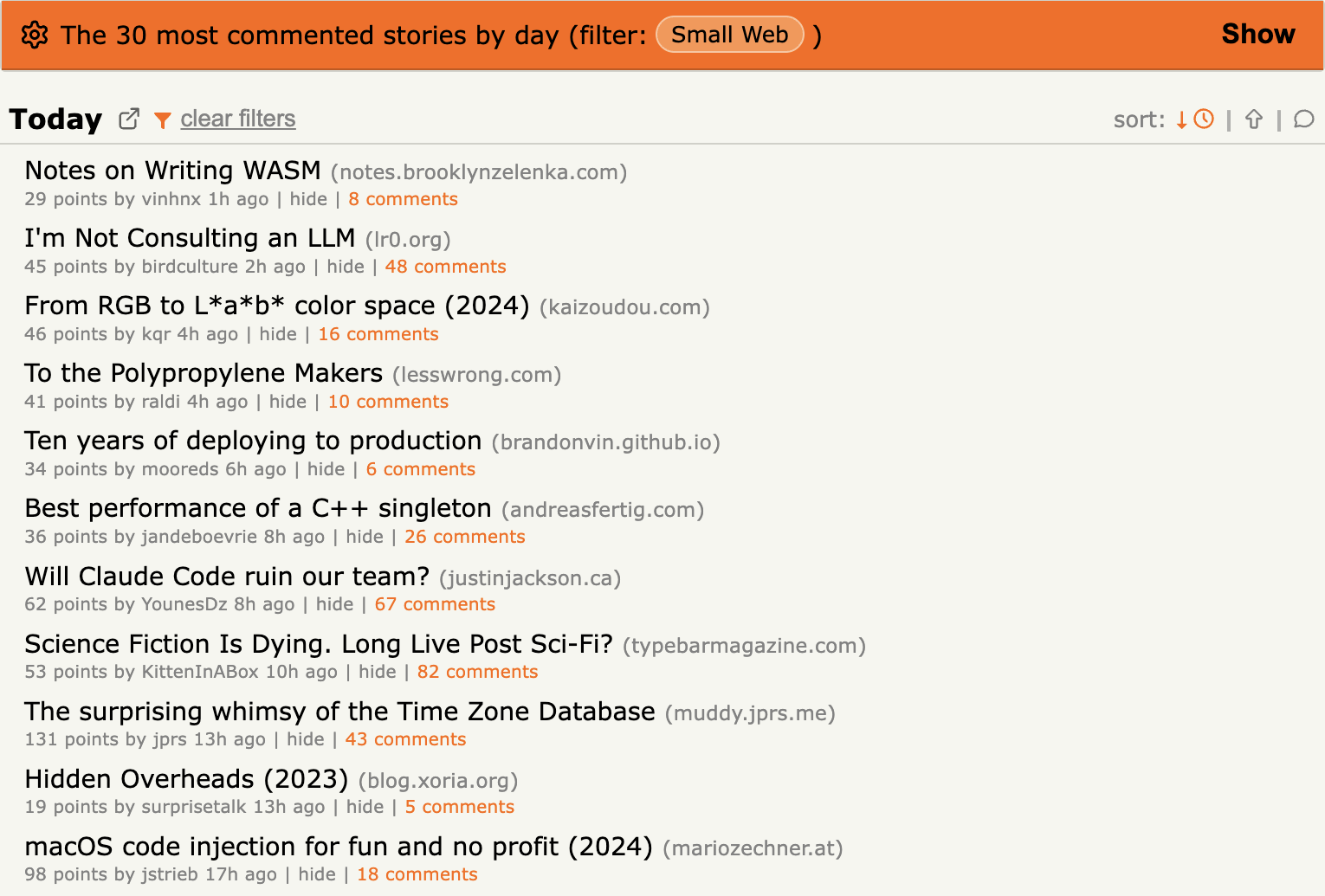 Custom filter options for tailoring the feed