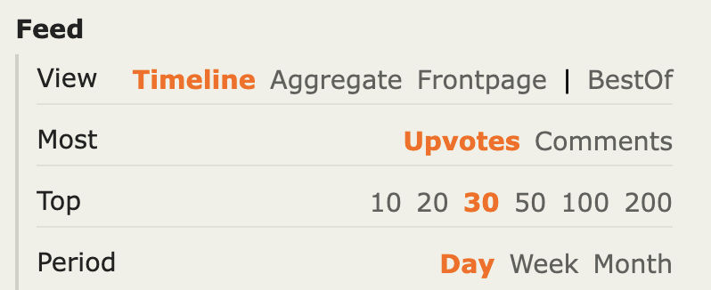 Timeline filter controls showing points, comments, and period settings